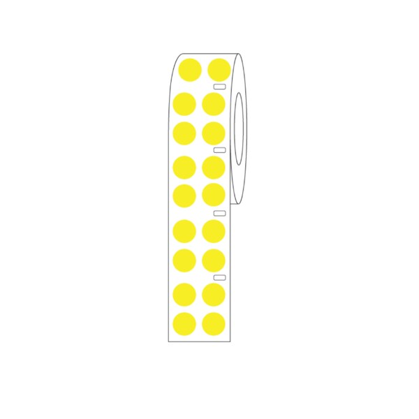 Direct Thermal Cryo 13mm Dots for 2.0ml Tubes/Vials Yellow Roll Form